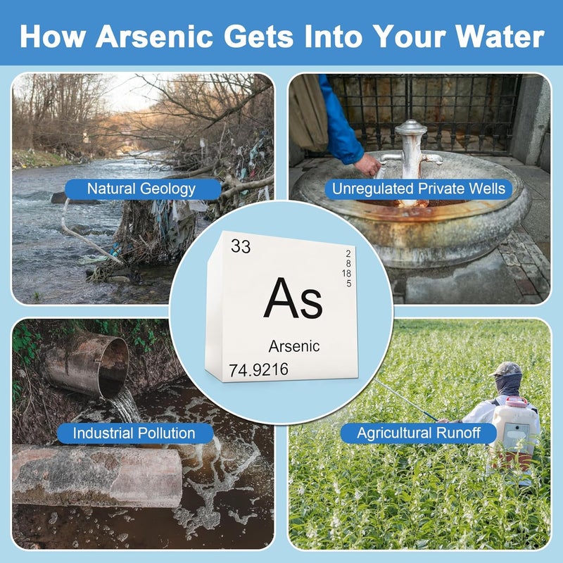 SaySummer Arsenic Water Test Kit: 5 Counts Arsenic Test Kit for Water 0-500 ppb/0-0.5 ppm for Drinking Water Well Home Camping Water and More - Image 2